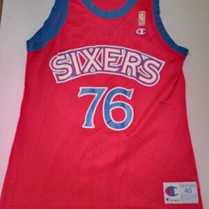 Champion Shawn Bradley Philadelphia 76ers NBA Basketball Jersey Adult Medium 40